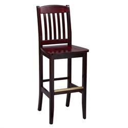 Regal Solid Beech 30 High Slatted Back Wooden Seat Bar Stool