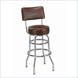 Regal Arique 26" High Round Chrome Swivel Counter Stool