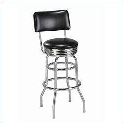 Regal Campino 26" High Round Chrome Swivel Counter Stool