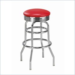 Regal Caracau 26 High Round Backless Chrome Swivel Counter Stool