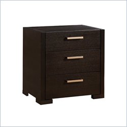 Allora Furniture William Wood Nightstand in Black Finish