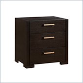 Allora Furniture William Wood Nightstand in Black Finish
