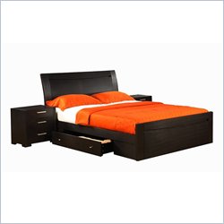 Allora Furniture William Wood Queen Bed in Black Finish