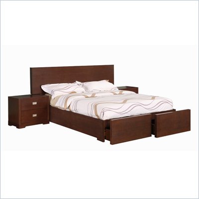 Allora Furniture Brooklyn Queen Wood Storage Platform Bed in Walnut