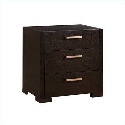 Allora Furniture William Wood Nightstand in Black Finish