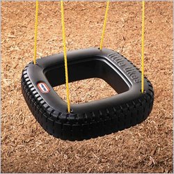 Little Tikes Classic Old Fashioned Plastic Tire Swing in Black