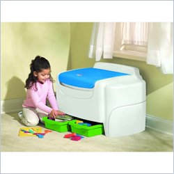 Little Tikes Bold 'n Bright Kids' Toy Chest in White/Blue