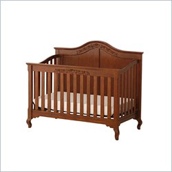 Status Furniture Somerset Stages Convertible Wood Baby Crib in Mahognay