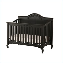 Status Furniture Somerset Stages Convertible Wood Baby Crib in Rubbed Black