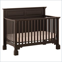 Status Furniture Richmond Stages Convertible Wood Baby Crib in Rubbed Black