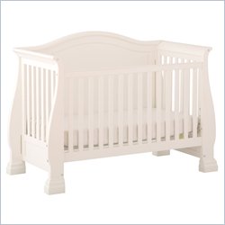 Status Furniture Sussex Stages White Convertible Wood Baby Crib in Antique White
