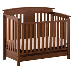 Status Furniture Brookfield Stages Convertible Wood Baby Crib in Mahogany Best Price