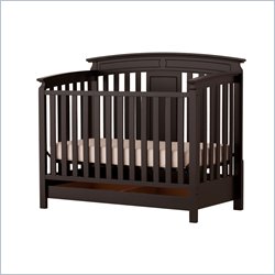Status Furniture Brookfield Stages Convertible Wood Baby Crib in Rubbed Black Best Price