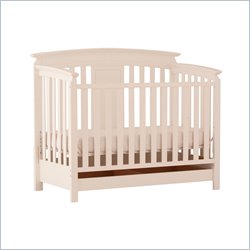 Status Furniture Brookfield Stages Convertible Wood Baby Crib in Antique White Best Price