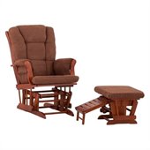 Status Furniture Veneto Glider with Nursing Stool Ottoman - Cognac with Chocolate Cushions