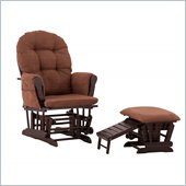 Status Furniture Roma Glider with Nursing Stool Ottoman - Espresso with Chocolate Cushions