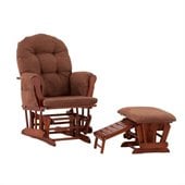 Status Furniture Roma Glider with Nursing Stool Ottoman - Cognac with Chocolate Cushions