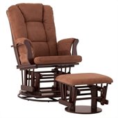 Status Furniture Milano Swivel Glider with Ottoman - Espresso with Chocolate Cushions