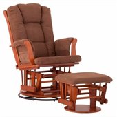 Status Furniture Milano Swivel Glider with Ottoman - Cognac with Chocolate Cushions