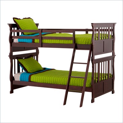 Status Furniture Carrara Twin over Twin Kids Bunk Bed in Cherry
