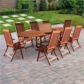Vifah Vista Mahogany Shorea Hardwood 9 Piece Dining Set 2