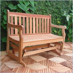 Vifah Baltic 4 Foot Mahogany Hardwood Glider Garden Bench