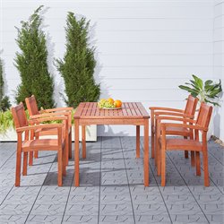 Vifah Balthazar Dining Set with 4 Ibiza Stacking Chairs