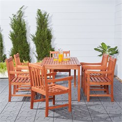 Vifah Balthazar Dining Set with 6 Puti Position Chairs