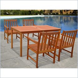 Vifah Balthazar Dining Set with 4 Nobi Armchairs