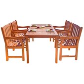 Vifah Balthazar Dining Set with 4 Ward Armchairs