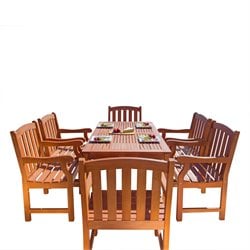 Vifah Balthazar Dining Set with 6 Ward Armchairs