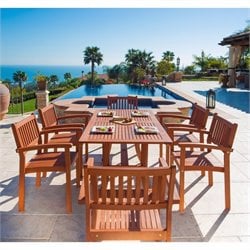 Vifah Atlantic Dining Set with 6 Ibiza Stacking Chairs