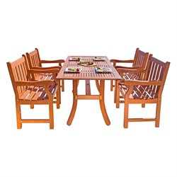 Vifah Atlantic Dining Set with 4 Baltic Armchairs