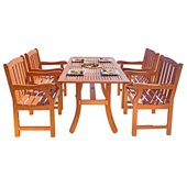 Vifah Atlantic Dining Set with 4 Ward Armchairs