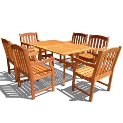 Vifah Atlantic Dining Set with 6 Ward Armchairs