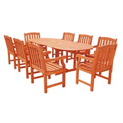 Vifah Vista Extension Table Set with 8 Ward Armchairs