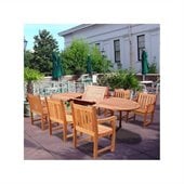 Vifah Vista Extension Table Set with 6 Baltic Armchairs