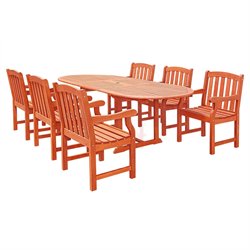 Vifah Vista Extension Table Set with 6 Ward Armchairs