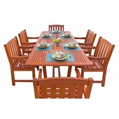 Vifah Airblade Rectangular Extension Table Set with 6 Ward Armchairs