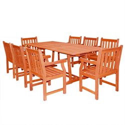 Vifah Airblade Rectangular Extension Table Set with 8 Baltic Armchairs