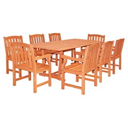 Vifah Airblade Rectangular Extension Table Set with 8 Ward Armchairs