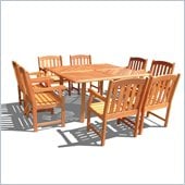 Vifah 9 Piece Outdoor Square Table Dining Set 5