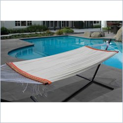 Vifah Steel Stand and Ivory White Polyester Hammock Bed Set