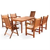 Vifah 7 Piece Outdoor Wood Dining Set