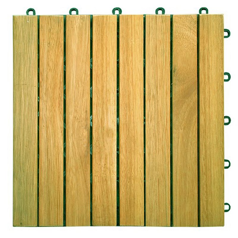 VIFAH 8 - Slat Design Plantation Teak Interlocking Wood Deck Tiles