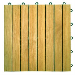 Vifah Premium Plantation Teak Interlocking Deck Tile - 8 Slats