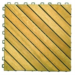 Vifah Premium Plantation Teak Interlocking Deck Tile - 12 Slats