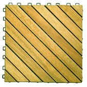 Vifah Premium Plantation Teak Interlocking Deck Tile - 12 Slats
