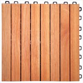 Vifah FSC Eucalyptus Interlocking 8 Slats Deck Tile 