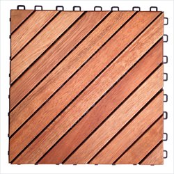 Vifah FSC Eucalyptus Interlocking Deck Tile - 12 Diagonal Slats